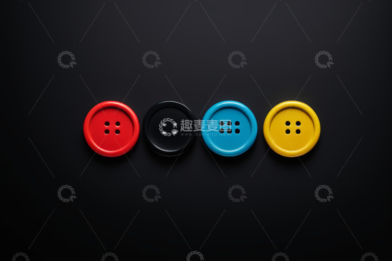 高清大图下载【趣麦麦图】彩色纽扣特写