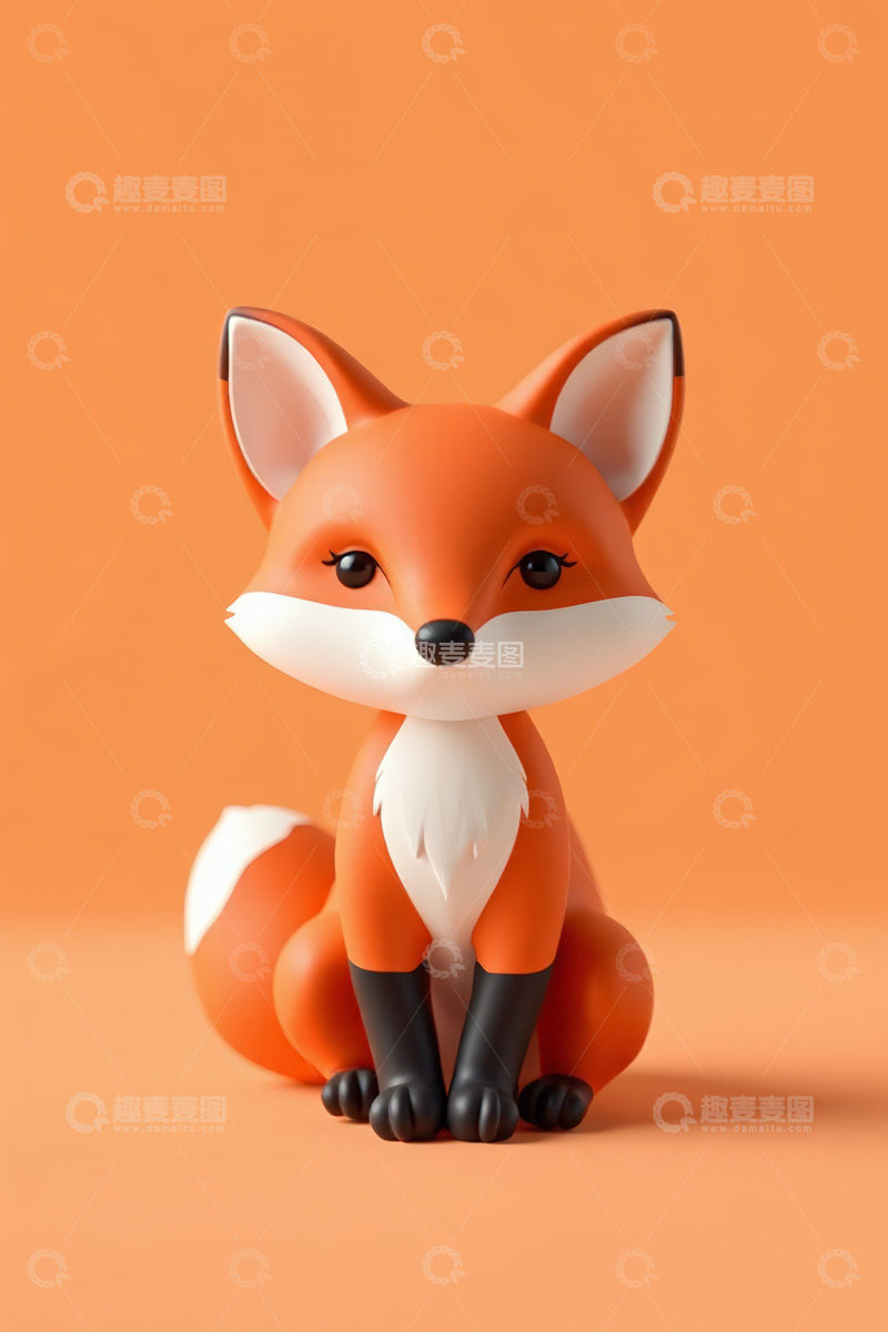 高清大图下载【趣麦麦图】橙色可爱狐狸玩偶