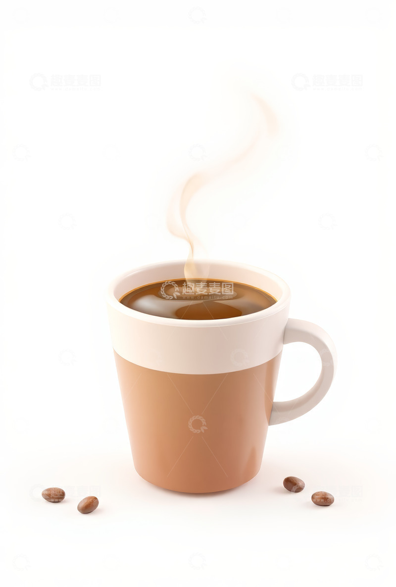 高清大图下载【趣麦麦图】热咖啡与咖啡豆特写素材