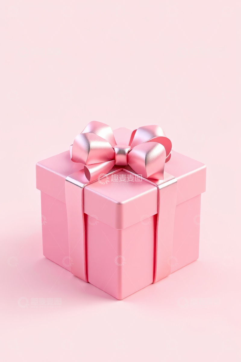 高清大图下载【趣麦麦图】粉色礼物盒带蝴蝶结装饰
