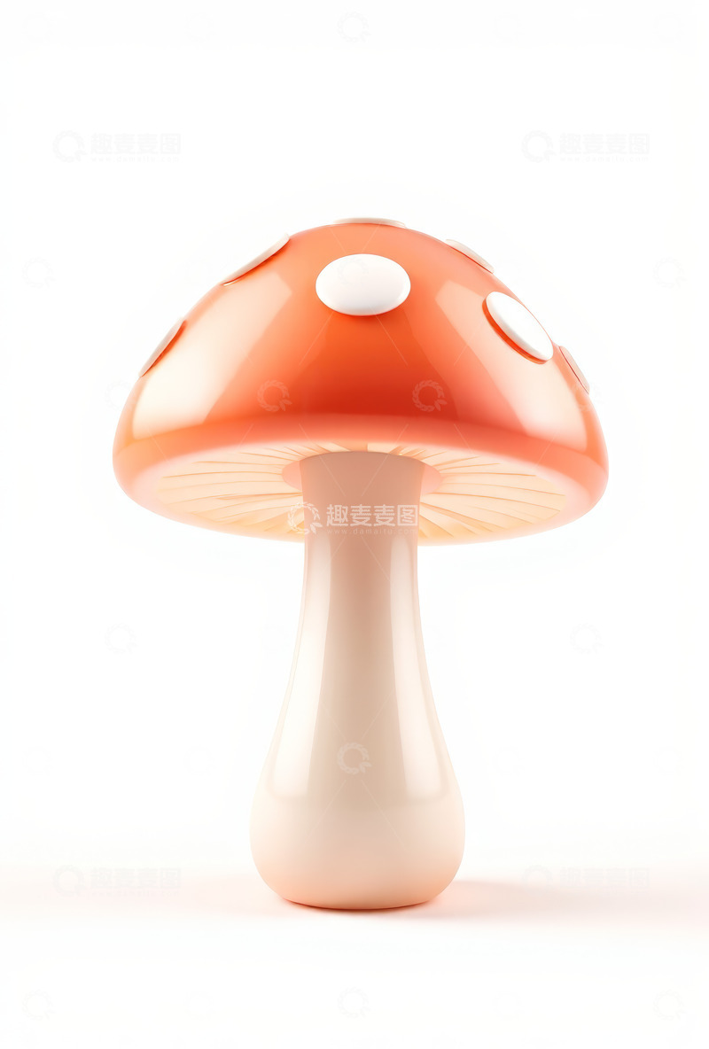 高清大图下载【趣麦麦图】橙色蘑菇模型特写