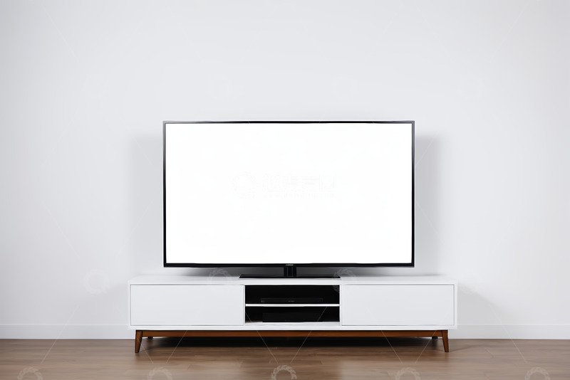 高清大图下载【趣麦麦图】白色电视柜上的大屏幕电视