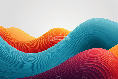 彩色波浪抽象背景图