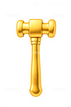金色锤子3D图标