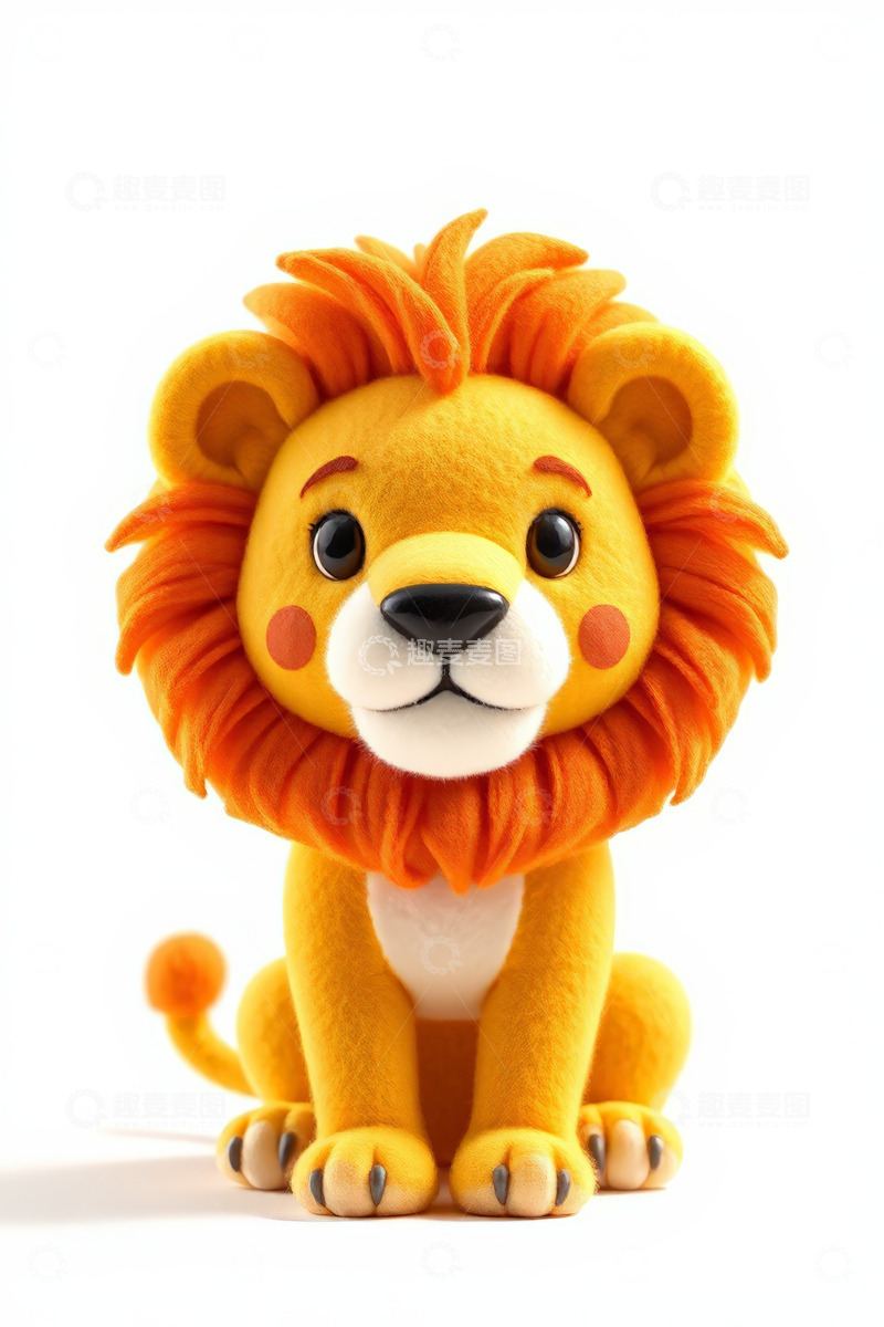 高清大图下载【趣麦麦图】可爱卡通狮子毛绒玩具形象