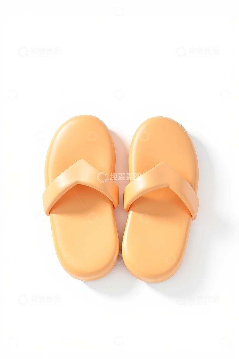 高清大图下载【趣麦麦图】橙色简约拖鞋静物素材