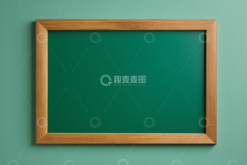 高清大图下载【趣麦麦图】木框绿底空白画面