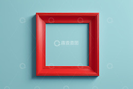 蓝色背景上的红色相框
