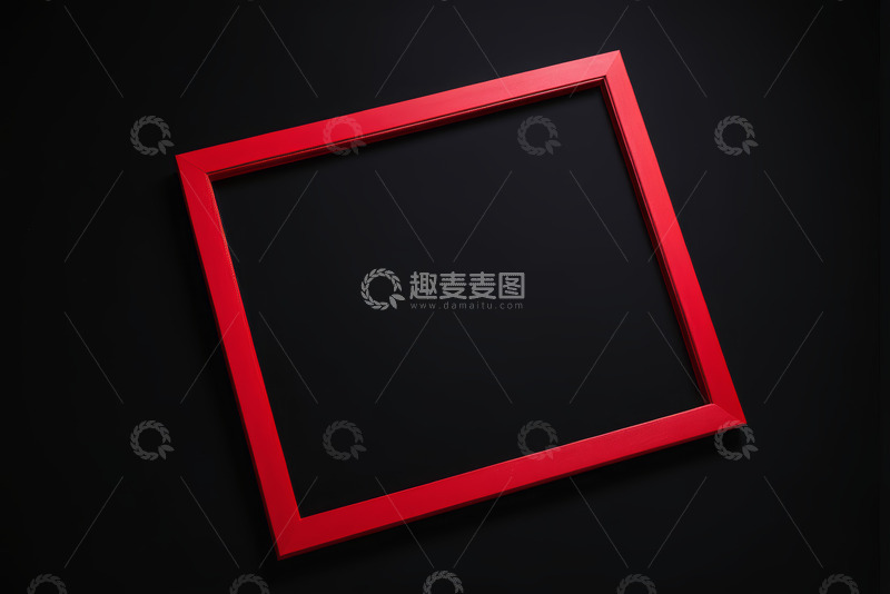 高清大图下载【趣麦麦图】黑色背景上的红色方形框架