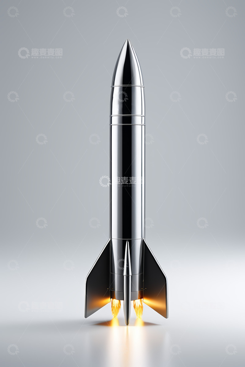 高清大图下载【趣麦麦图】银色火箭发射场景
