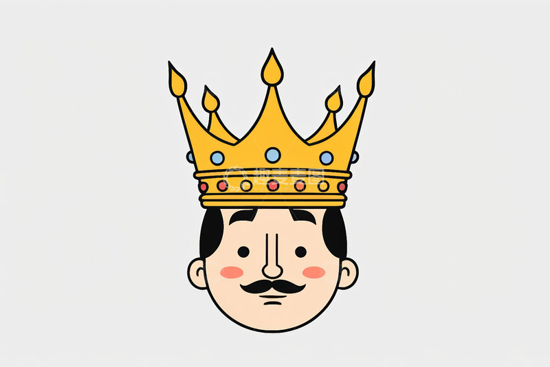高清大图下载【趣麦麦图】戴着皇冠的卡通男性头像