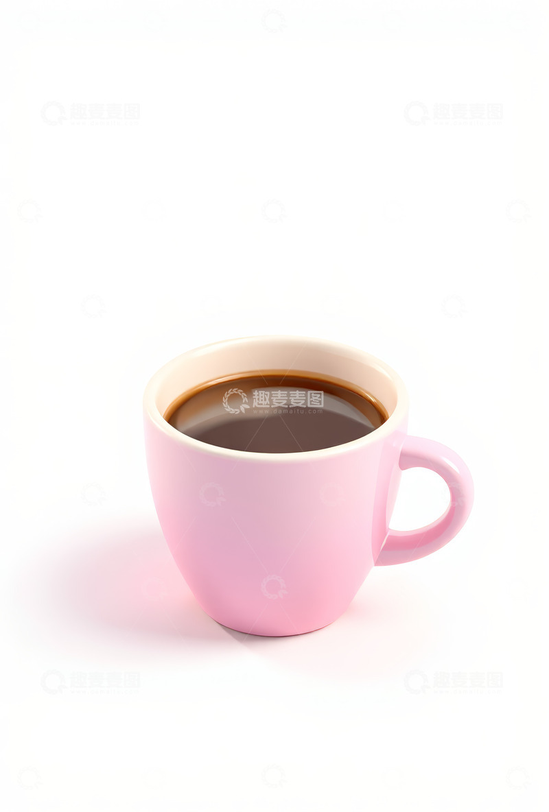 高清大图下载【趣麦麦图】粉色杯装咖啡特写
