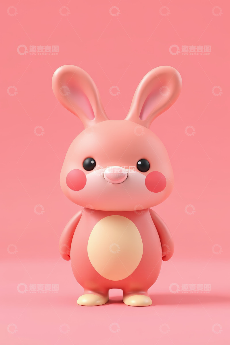 高清大图下载【趣麦麦图】粉色可爱卡通兔子形象