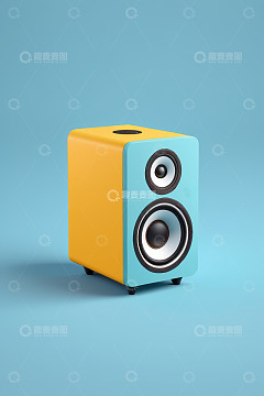 彩色扬声器静物特写