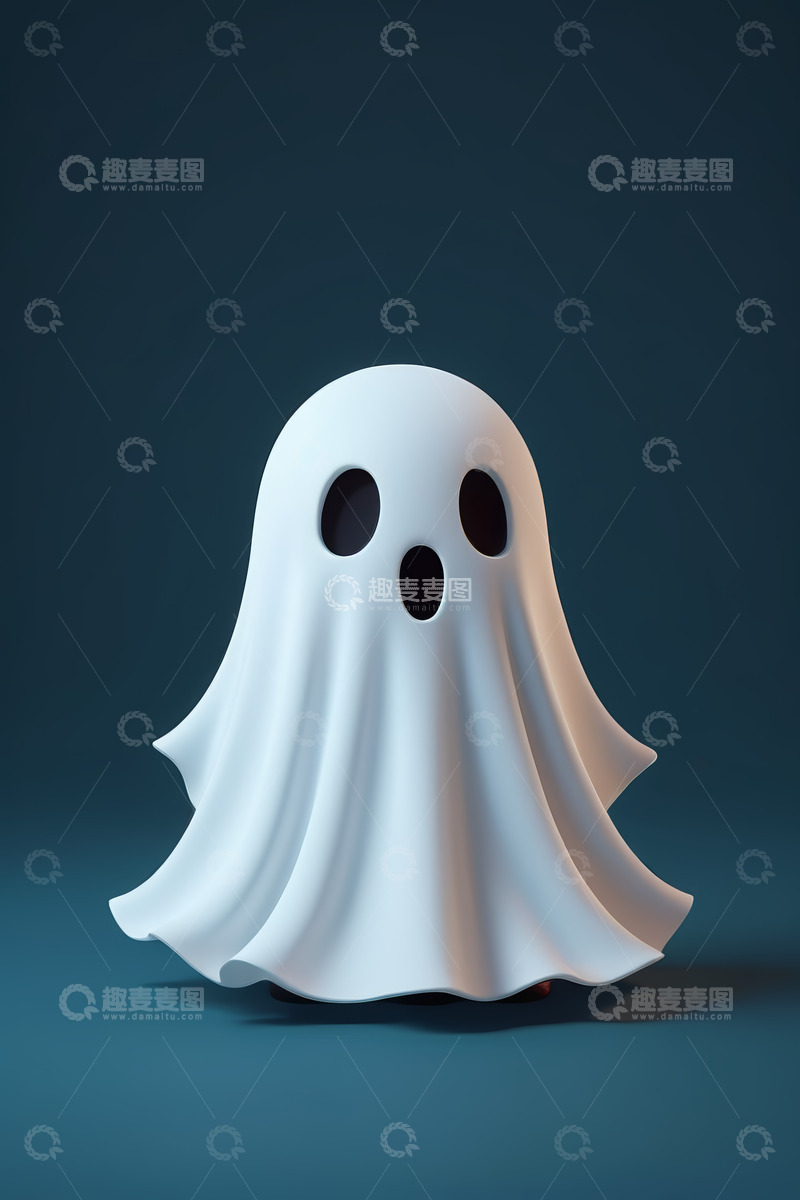 高清大图下载【趣麦麦图】白色卡通幽灵形象素材