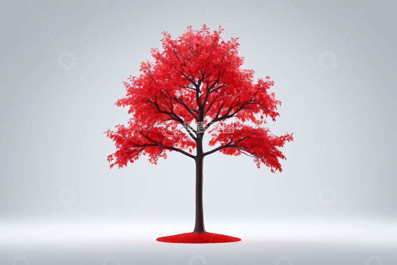 高清大图下载【趣麦麦图】红色树木特写