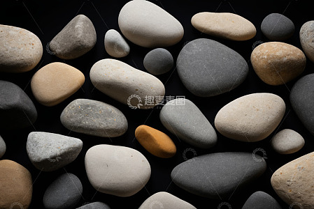 多色鹅卵石特写素材