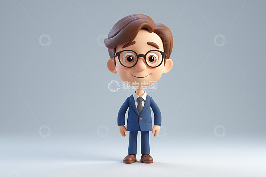 卡通西装男人形象