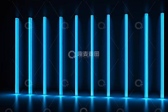 蓝色发光光柱现代背景素材