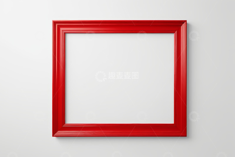 高清大图下载【趣麦麦图】白色背景上的红色装饰画框架