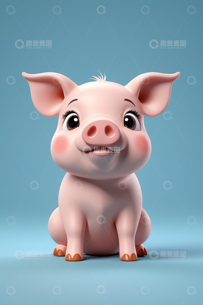 高清大图下载【趣麦麦图】可爱卡通小猪形象