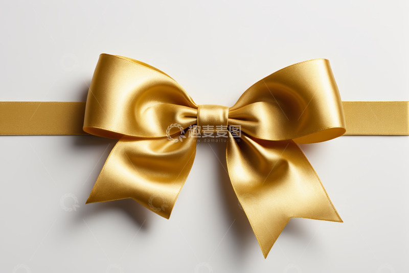 高清大图下载【趣麦麦图】金色蝴蝶结装饰素材