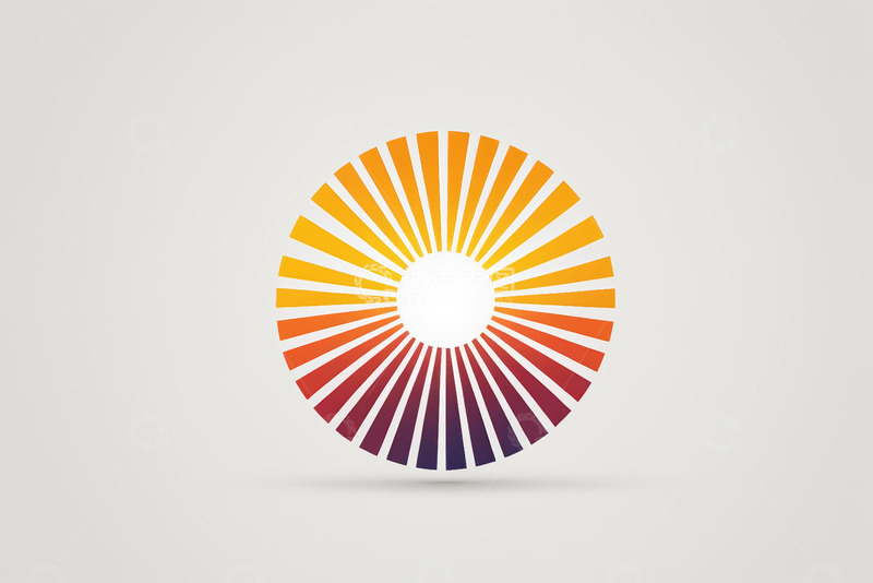 高清大图下载【趣麦麦图】彩色放射状圆形图形设计