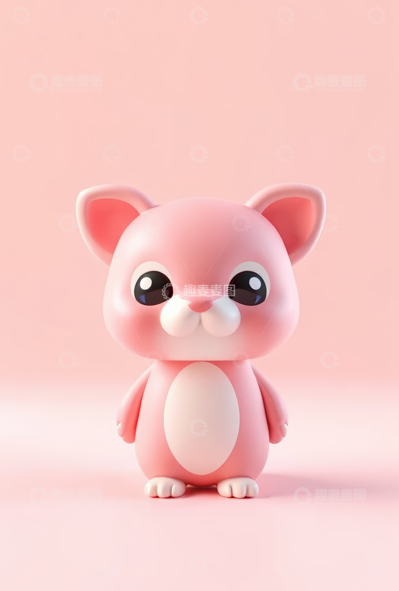 高清大图下载【趣麦麦图】粉色卡通小猫形象素材