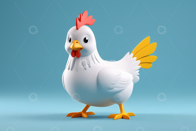 高清大图下载【趣麦麦图】卡通风格站立的鸡形象素材