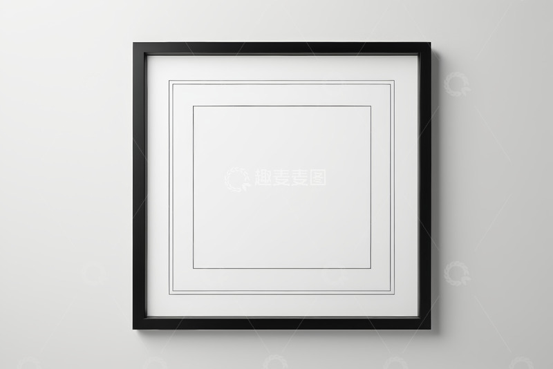 高清大图下载【趣麦麦图】白色背景上的黑色画框素材