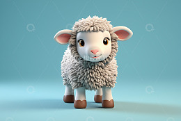 卡通绵羊3D形象展示