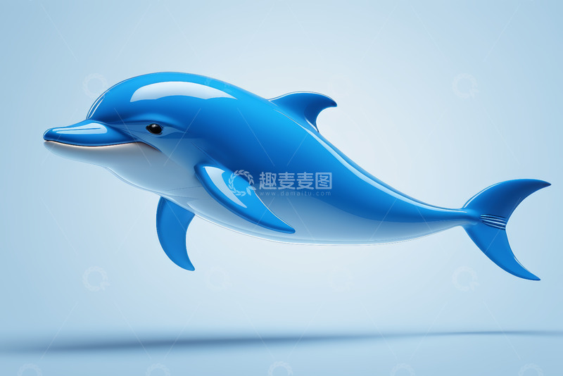 高清大图下载【趣麦麦图】蓝色海豚3D渲染素材