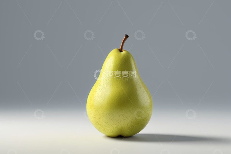 高清大图下载【趣麦麦图】单个黄绿色梨特写