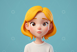 卡通女孩头像特写