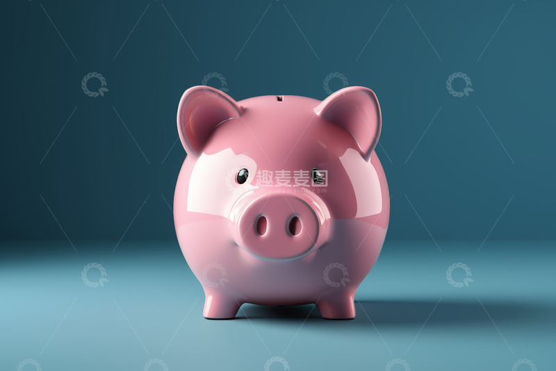 高清大图下载【趣麦麦图】粉色小猪存钱罐特写