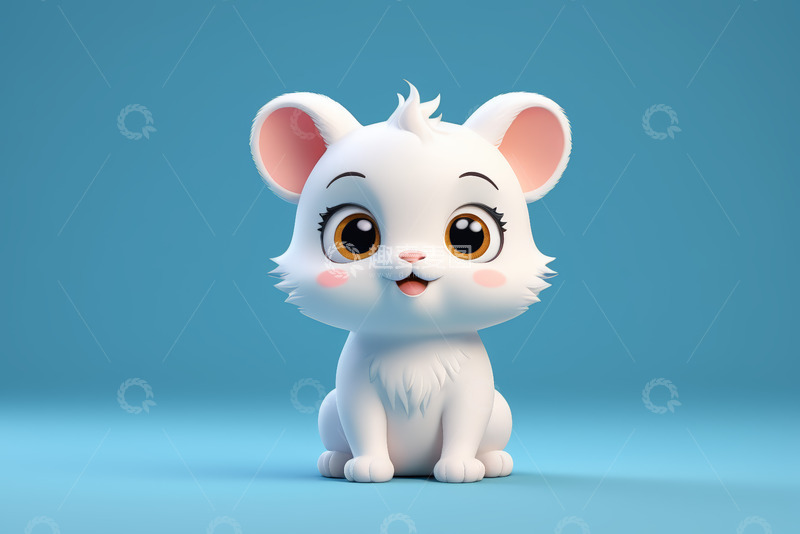 高清大图下载【趣麦麦图】可爱卡通小白猫形象