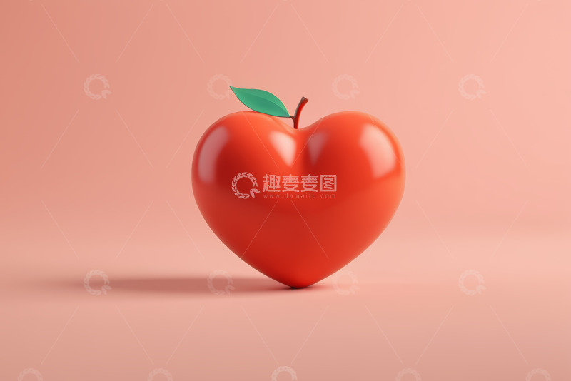 高清大图下载【趣麦麦图】红色心形苹果创意素材
