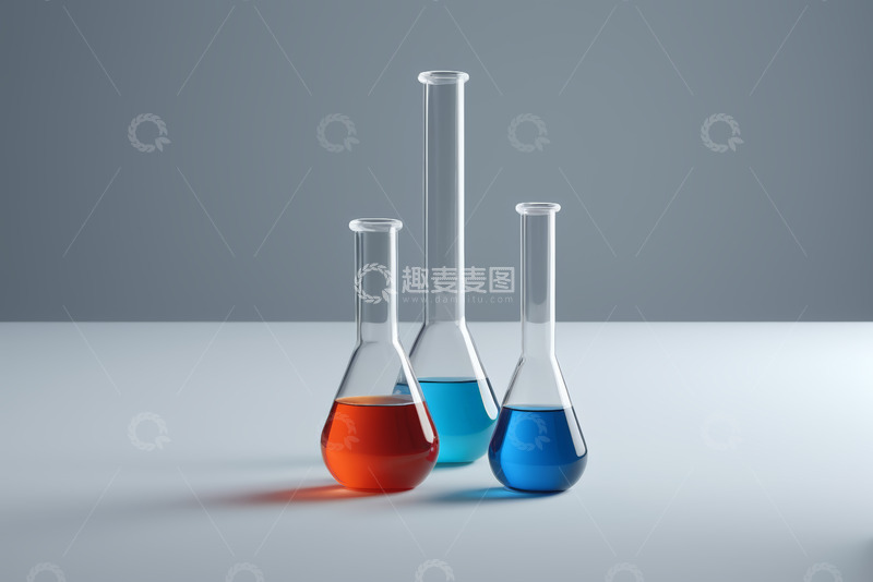 高清大图下载【趣麦麦图】实验室玻璃器皿与彩色液体