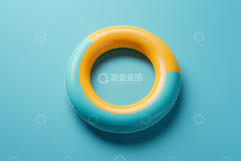高清大图下载【趣麦麦图】双色充气游泳圈特写