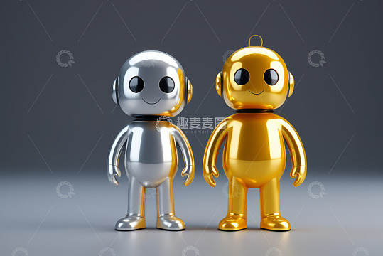 金银两色卡通机器人