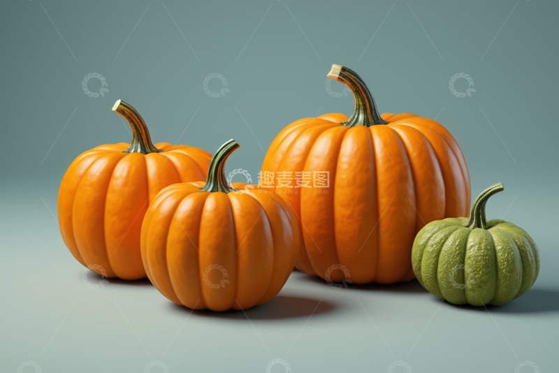 高清大图下载【趣麦麦图】多颗南瓜静物特写