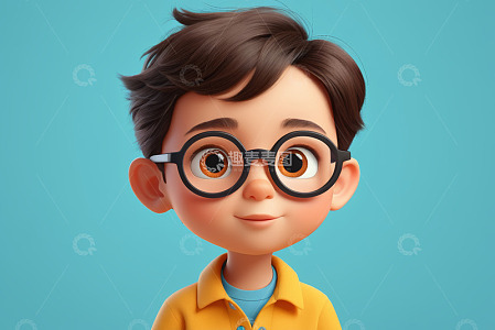 戴眼镜卡通男孩头像