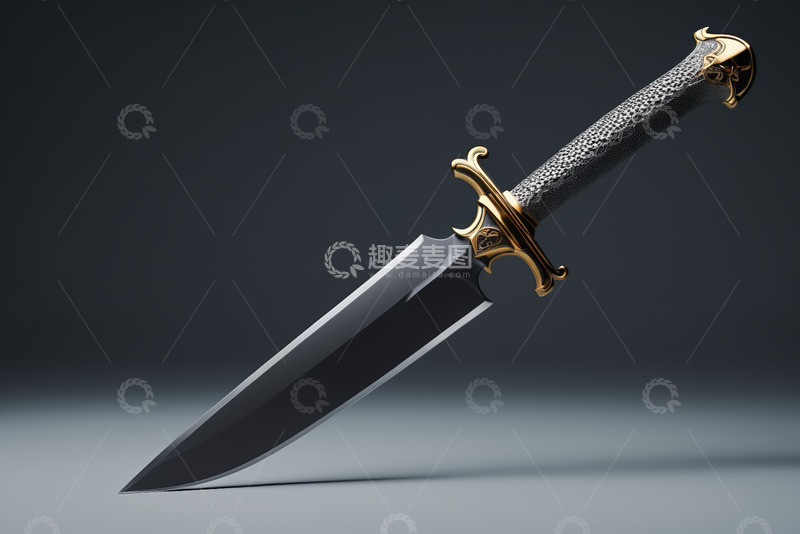 高清大图下载【趣麦麦图】金属装饰短剑特写素材