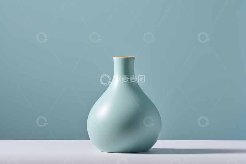 高清大图下载【趣麦麦图】浅绿色花瓶特写静物