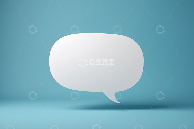 高清大图下载【趣麦麦图】蓝色背景白色对话气泡