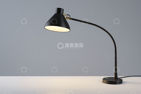 简约黑色台灯特写