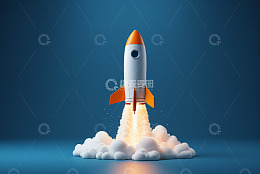 火箭发射3D渲染效果图
