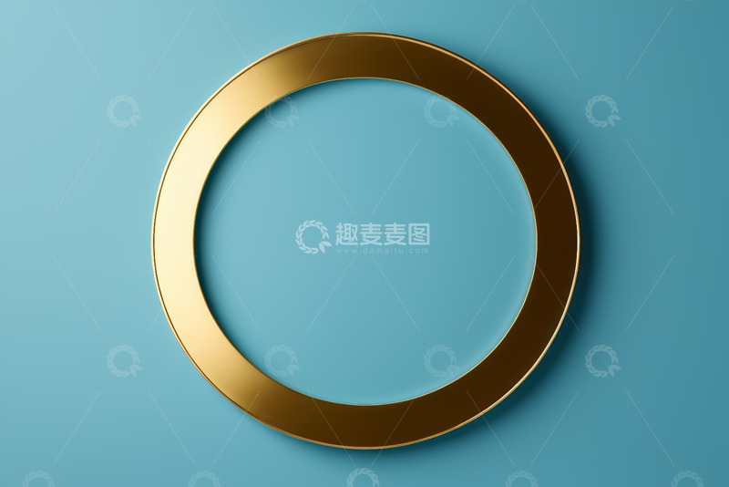 高清大图下载【趣麦麦图】蓝色背景上的金色圆形