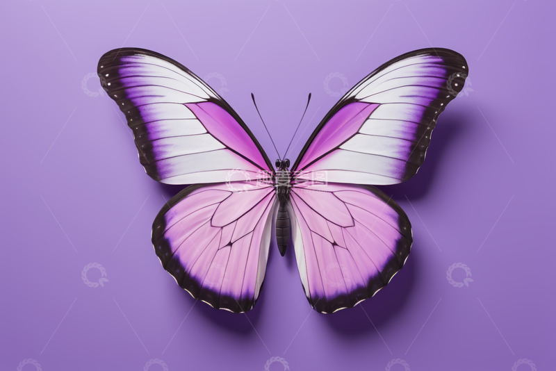 高清大图下载【趣麦麦图】紫色背景上的蝴蝶特写