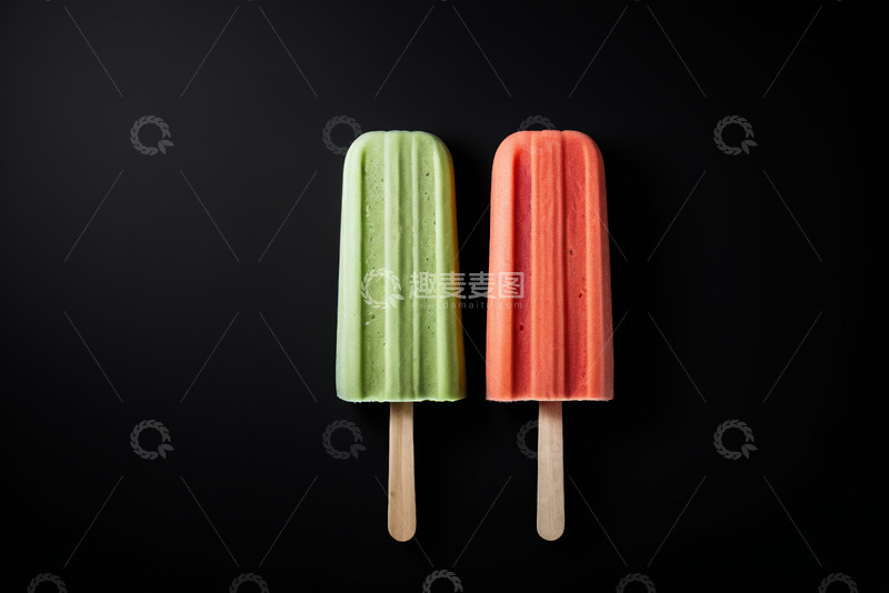 高清大图下载【趣麦麦图】双色冰棍特写